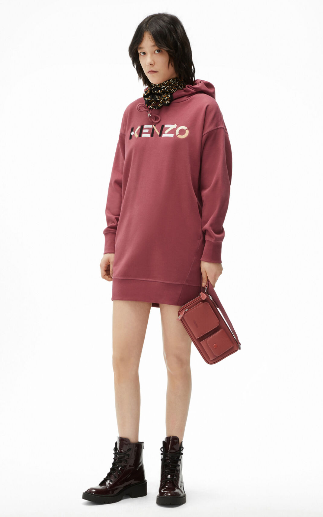 Kenzo logo sweater Elbise Bayan Siyah | 5824-BYVNA